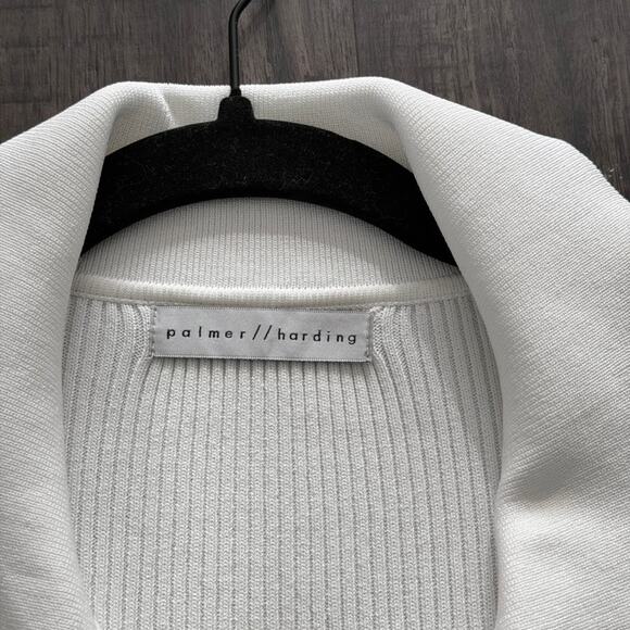 PALMER//HARDING Ribbed Knit Tunic Shirt – White - Picture 4 of 4